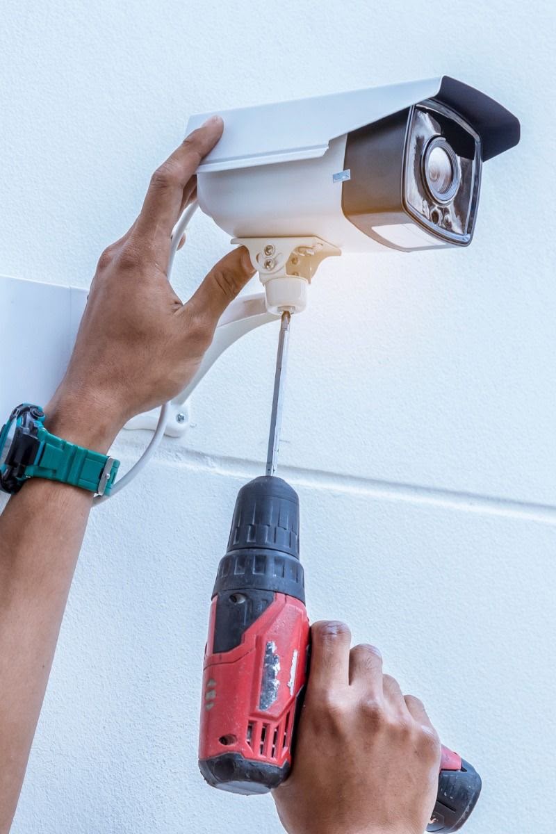 Commercial security camera installation by YEC